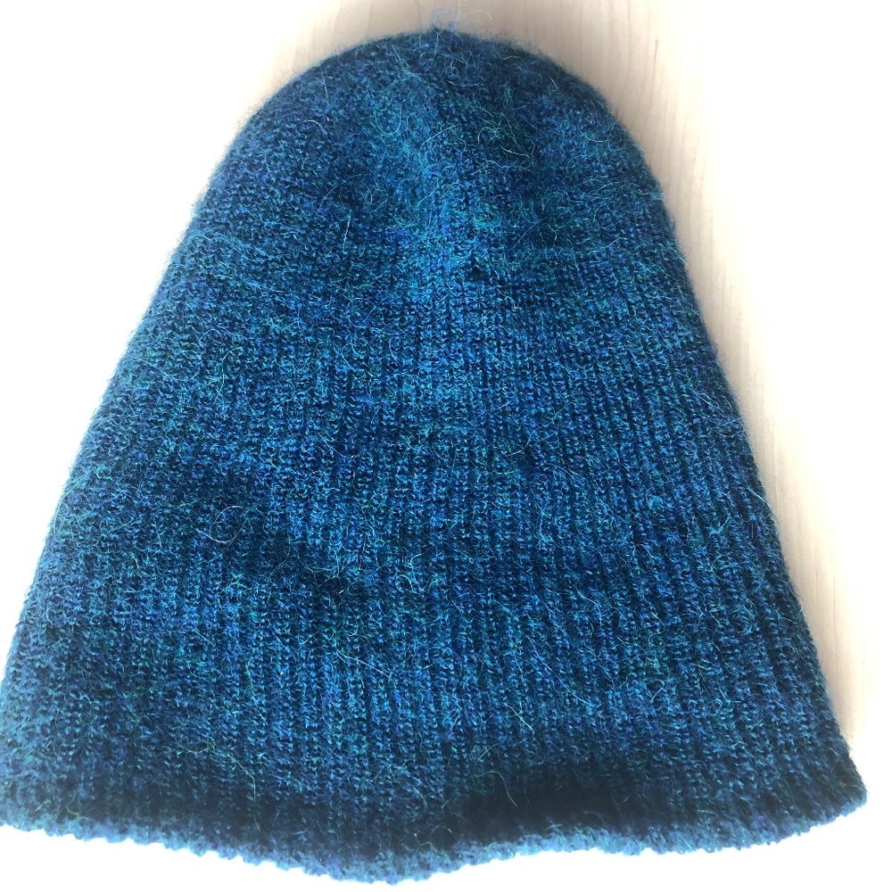 Andes Gifts 100% Alpaca Wool Blue/Green Beanie